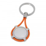 Porta-chaves colorido de metal e silicone cor cor-de-laranja