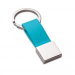 Porta-chaves com detalhes de metal cor azul-celeste