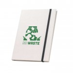 Caderno de papelão reciclado com elástico e marcador A5 cor preto imagem com logo
