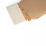 Caderno com logo na capa de linho e cortiça cor marfil terceira vista