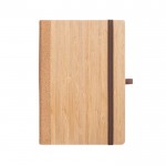 Caderno de bambu e cortiça com capa dura e porta-canetas A5 cor natural primeira vista