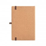 Caderno de bambu e cortiça com capa dura e porta-canetas A5 cor natural segunda vista
