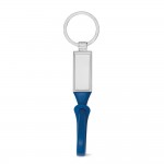 Porta-chaves em metal e PVC para pendurar cor azul impresso