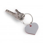 Porta-chaves de metal em forma de coração cor vermelho impresso