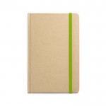 Caderno A5 personalizado papel reciclado cor verde-claro primeira vista