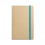 Caderno A5 personalizado papel reciclado cor azul-claro primeira vista