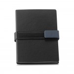 Caderno personalizado com fecho magnético cor azul impresso