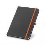Cadernos A5 com suporte para caneta  cor cor-de-laranja