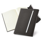 Caderno com capa rígida e fecho magnético cor preto varias cores