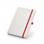 Caderno publicitário A5 com capa branca  cor vermelho