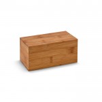 Caixa pequena de chás feita em bambu cor marfil com caixa