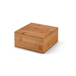 Caixa de chás feita em bambu cor marfil com caixa