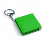 Porta-chaves com fita métrica de 1m cor verde