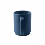 Caneca de cerâmica com acabamento fosco e alça grande retangular 330ml cor azul segunda vista