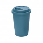 Copo para levar reutilizável de plástico com tampa 450ml cor azul