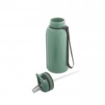 Garrafa desportiva de plástico com bocal incorporado e pega 1,2 L cor verde-claro terceira vista