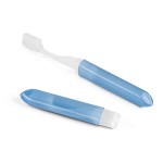 Escova de dentes em PP com capa protetora cor azul varias cores