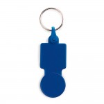 Porta-chaves em forma de moeda com logotipo cor azul