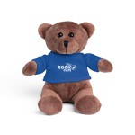 Urso de peluche com t-shirt personalizável cor azul real com logotipo