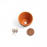 Kit de vaso com sementes de manjericão cor castanho primeira vista