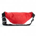 Bolsa de cintura de poliéster com 4 bolsos e alça ajustável cor vermelho quarta vista