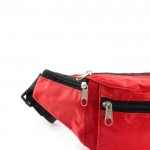 Bolsa de cintura de poliéster com 4 bolsos e alça ajustável cor vermelho quinta vista