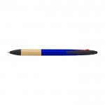 Caneta táctil de plástico e bambu com tinta de 3 cores cor azul primeira vista