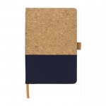Caderno de cortiça e algodão aprox. folhas A5 pautadas cor azul primeira vista