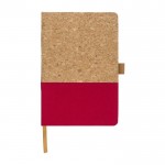 Caderno de cortiça e algodão aprox. folhas A5 pautadas cor vermelho primeira vista