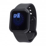Smartwatch multifunções sem fios, pulseira ajustável e USB cor preto segunda vista