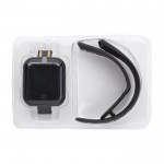 Smartwatch multifunções sem fios, pulseira ajustável e USB cor preto sétima vista