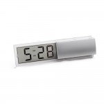 Relógio digital personalizado com calendário cor prateado mate