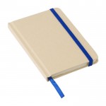 Caderno kraft, capa cartão reciclado apr. folhas A6 pautadas cor azul segunda vista