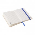 Caderno kraft, capa cartão reciclado apr. folhas A6 pautadas cor azul terceira vista