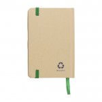 Caderno kraft, capa cartão reciclado apr. folhas A6 pautadas cor azul quarta vista