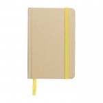 Caderno kraft, capa cartão reciclado apr. folhas A6 pautadas cor amarelo primeira vista