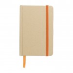 Caderno kraft, capa cartão reciclado apr. folhas A6 pautadas cor cor-de-laranja primeira vista