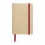 Caderno kraft, capa cartão reciclado apr. folhas A6 pautadas cor vermelho primeira vista