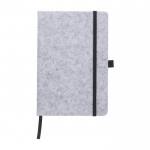 Caderno de feltro reciclado aprox. folhas A5 pautadas cor cinzento primeira vista