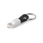 Porta-chaves cabo USB / micro USB / IOS cor preto