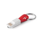 Porta-chaves cabo USB / micro USB / IOS cor vermelho