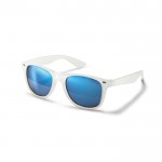 Óculos com lentes espelhadas coloridas cor azul-celeste