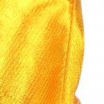 Gorro de Natal em dourado e prateado com logo cor dourado quarta vista