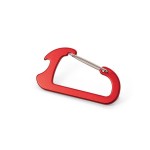 Porta-chaves em mosquetão com abre-caricas cor vermelho