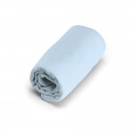 Toalha retangular de microfibra com saco cor azul-celeste impresso