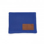 Manta de algodão reciclado com patch personalizável 200 g/m2 cor azul