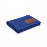 Manta de algodão reciclado com patch personalizável 200 g/m2 cor azul