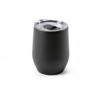 Copo térmico de aço inoxidável reciclado com abertura na tampa 310ml cor preto