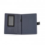 Portefólios de RPET com protetores para tablet e telefone A4 cor azul real
