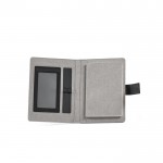Portefólios de RPET com capa para tablet e fecho magnético A5 cor cinzento-escuro